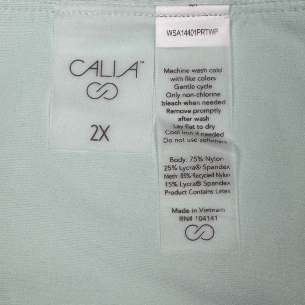 CALIA Womens 2X High Rise Swim Bottoms Desert Flora Agave Leaf Tummy Control NEW - Picture 5 of 6